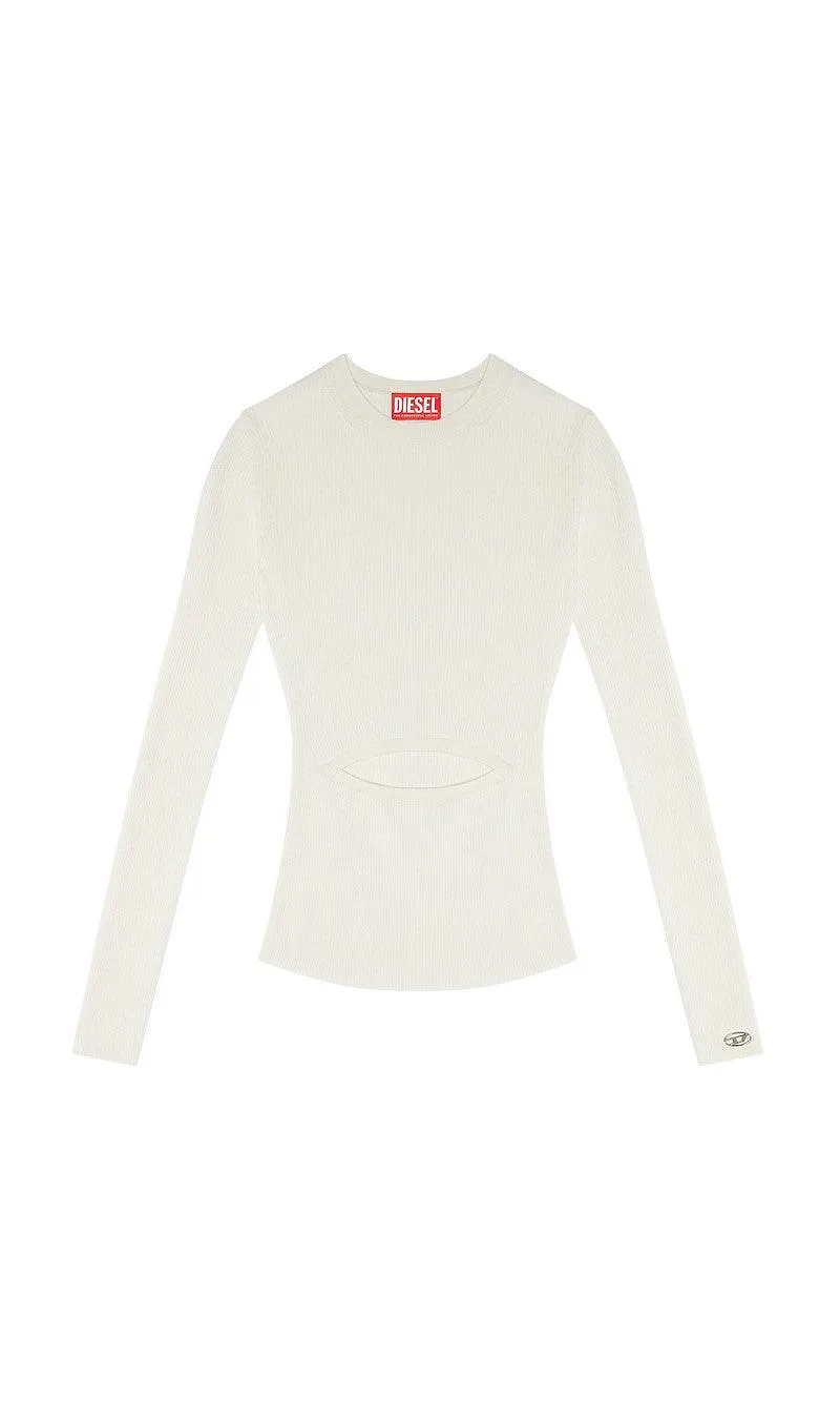 Diesel Ribbed Cut-Out Long Sleeve Top