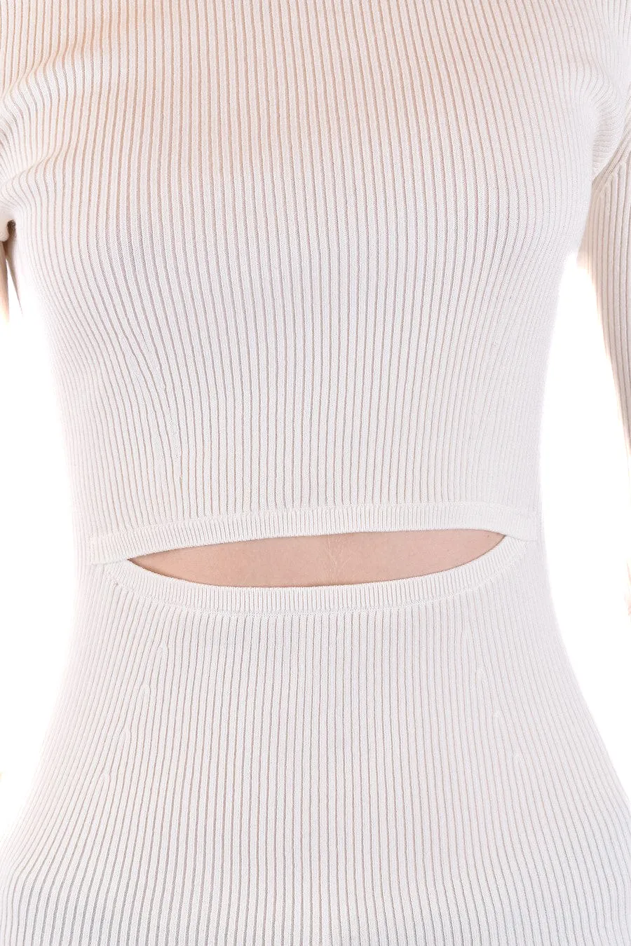 Diesel Ribbed Cut-Out Long Sleeve Top