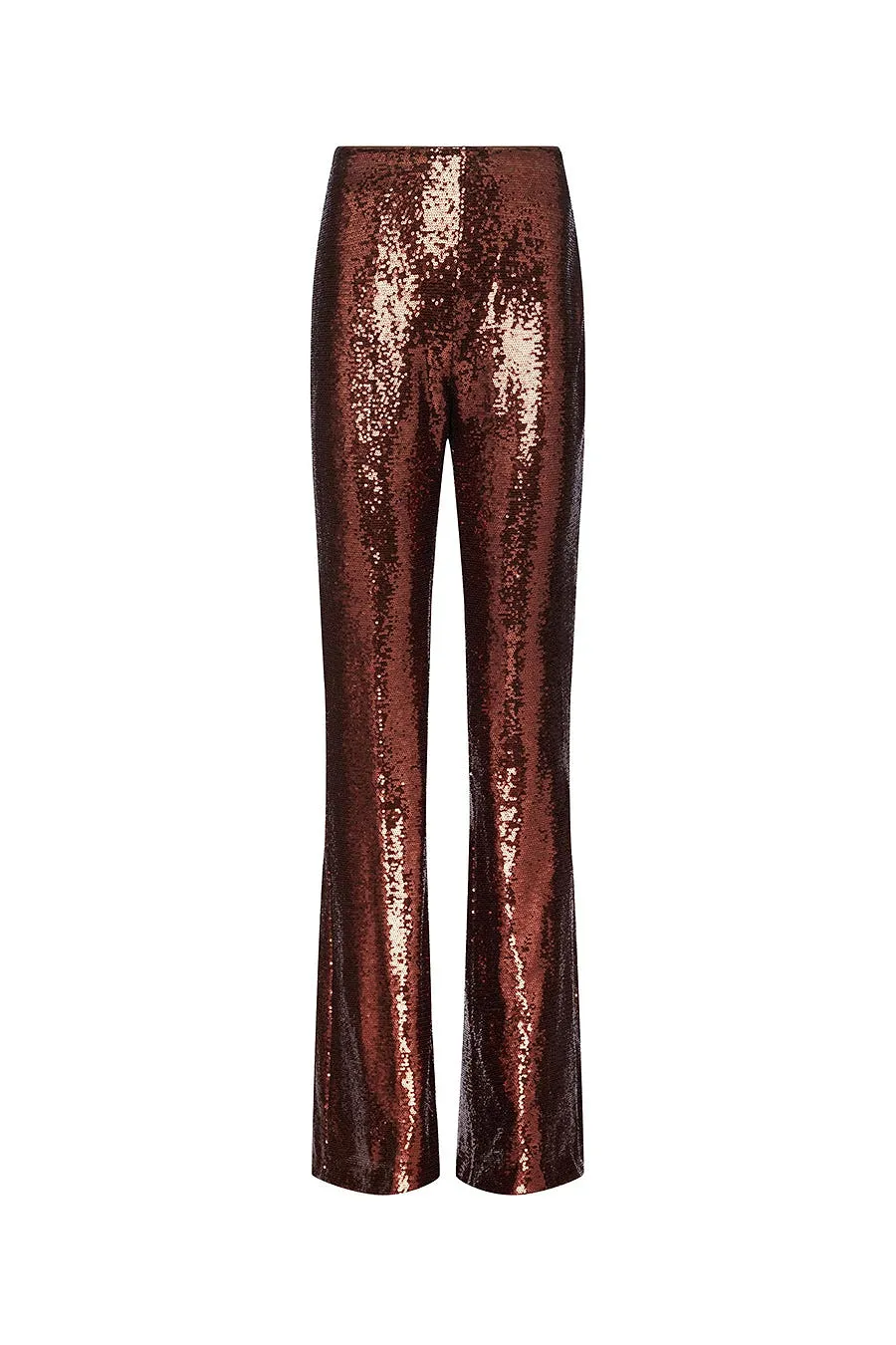 L'agence Brown Sequin Flare Pants