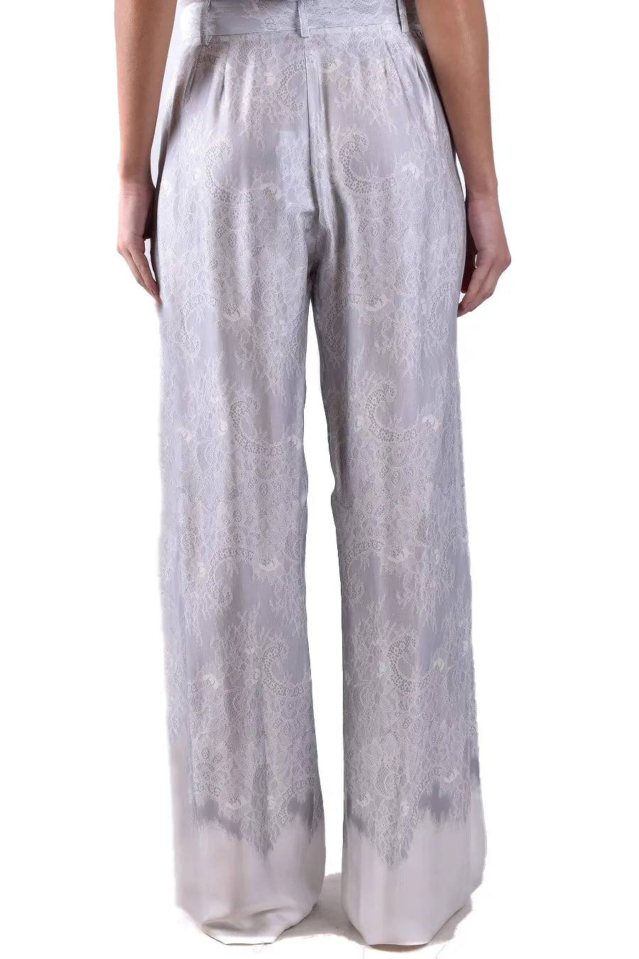 Ermanno Grey Lace Trousers