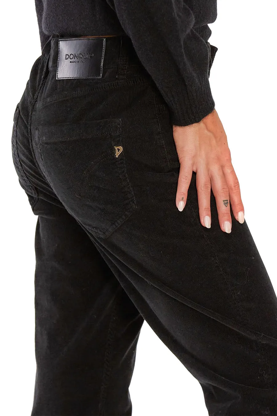 Dondup Black Corduroy Trousers