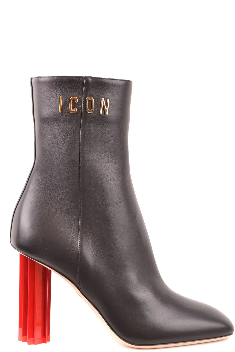 Dsquared2 Black Leather Ankle Boots