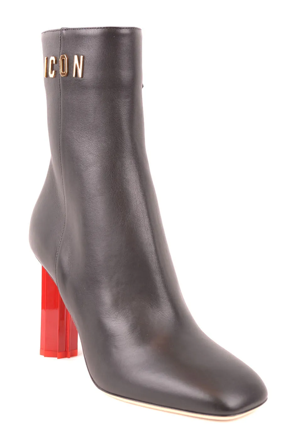 Dsquared2 Black Leather Ankle Boots