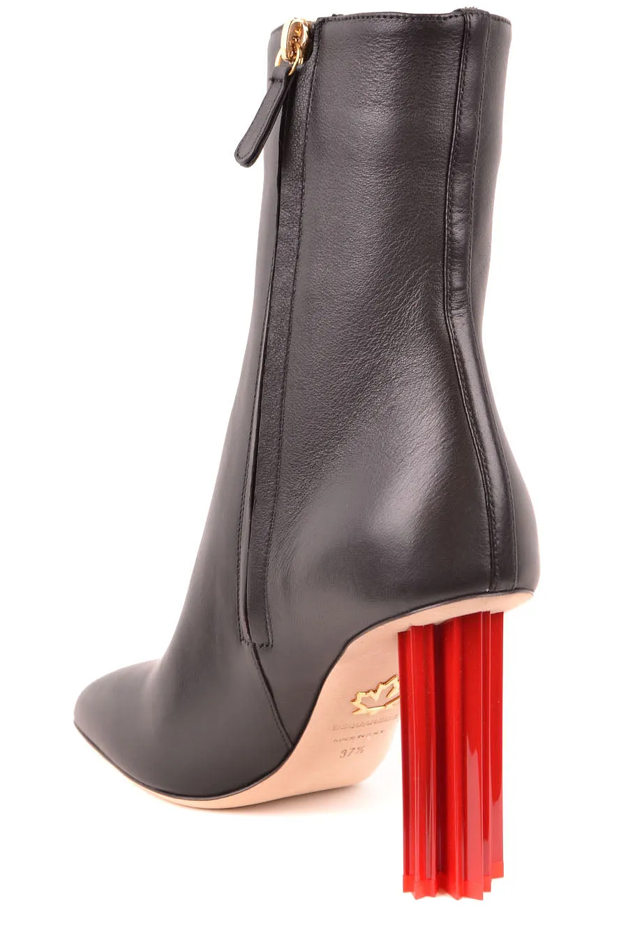 Dsquared2 Black Leather Ankle Boots
