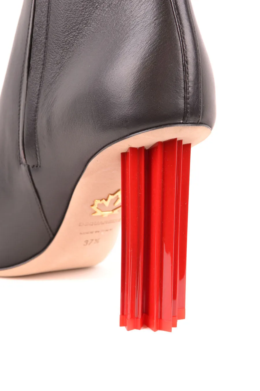 Dsquared2 Black Leather Ankle Boots