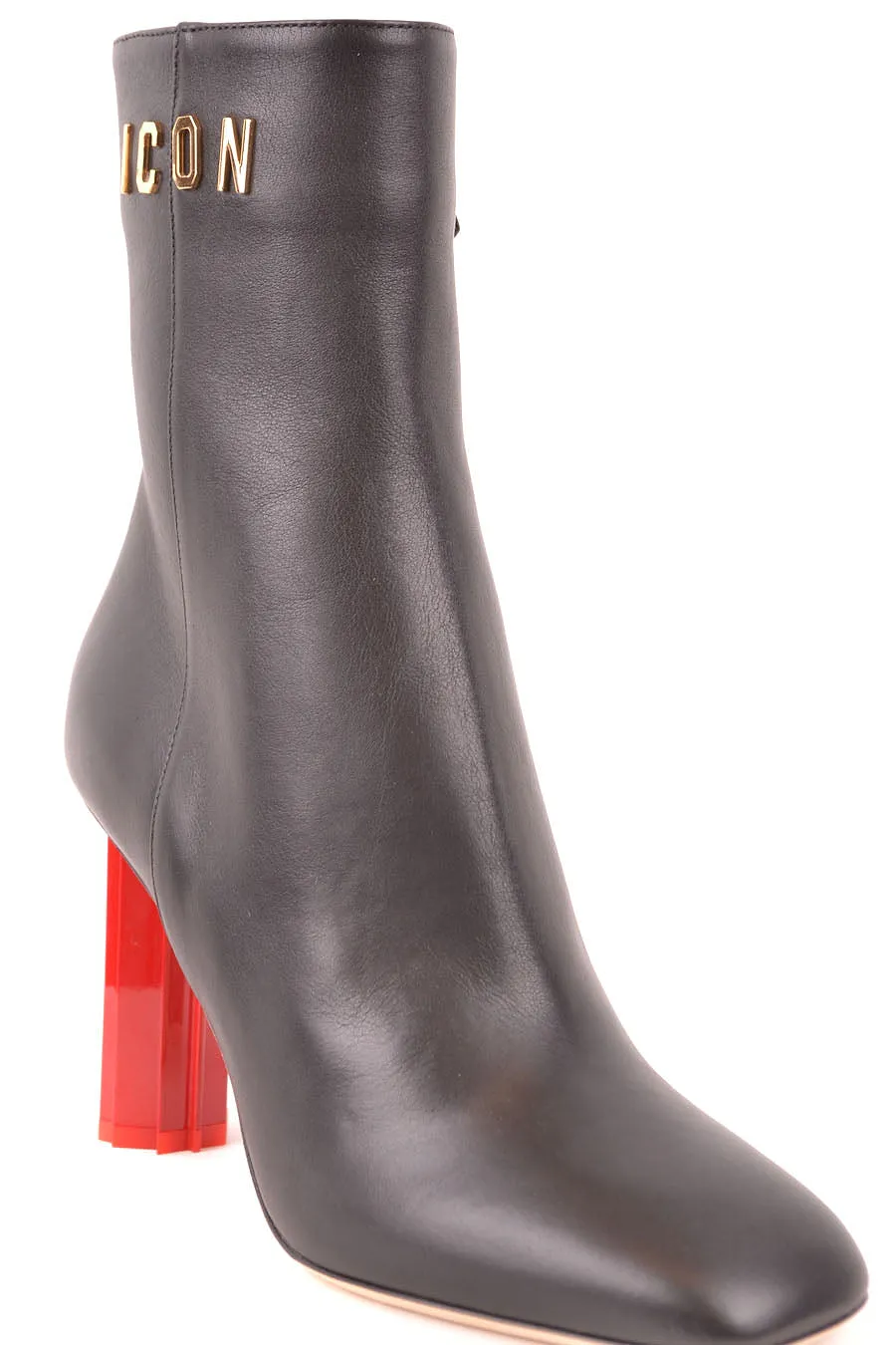 Dsquared2 Black Leather Ankle Boots
