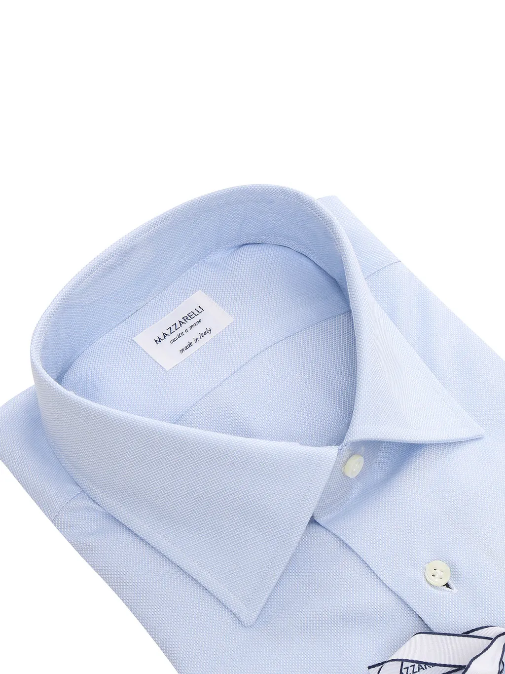Mazzarelli Camicie Celeste Bianco Slim Fit Shirt
