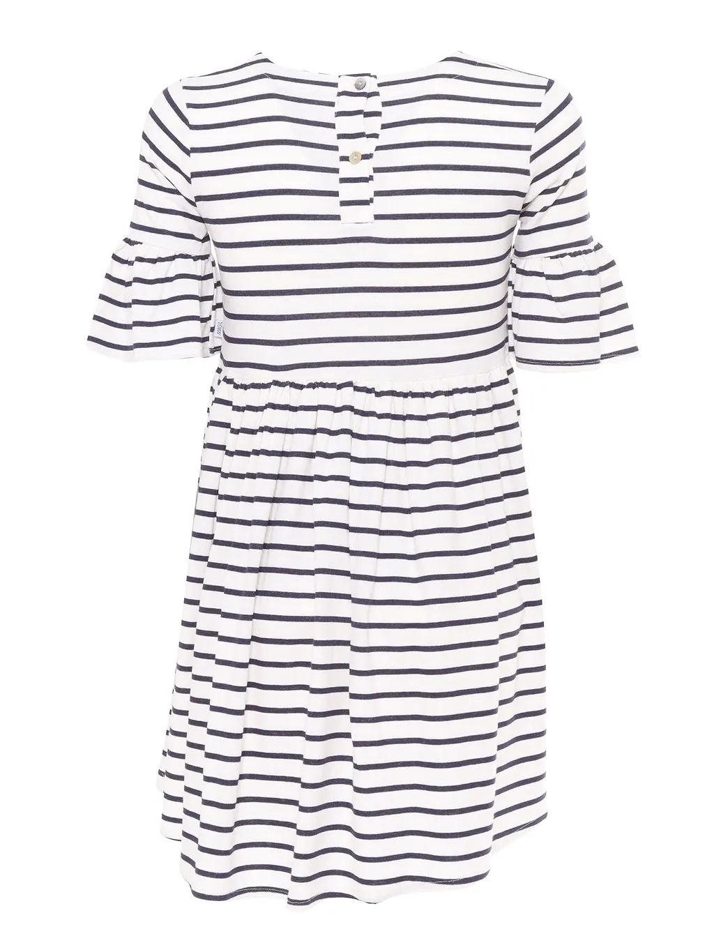 Magil Striped Dress White/Blue Petal Sleeve