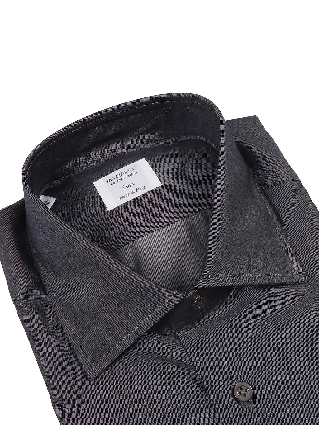 Mazzarelli Camicie Gray Twill Slim Fit Shirt