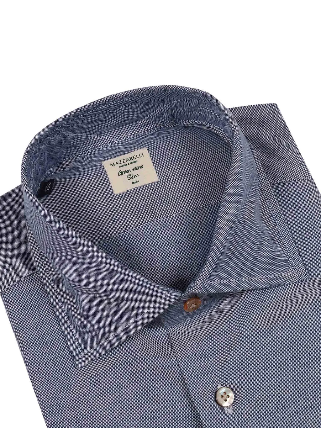 Mazzarelli Camicie Cotton Oxford Shirt Blue Slim Fit