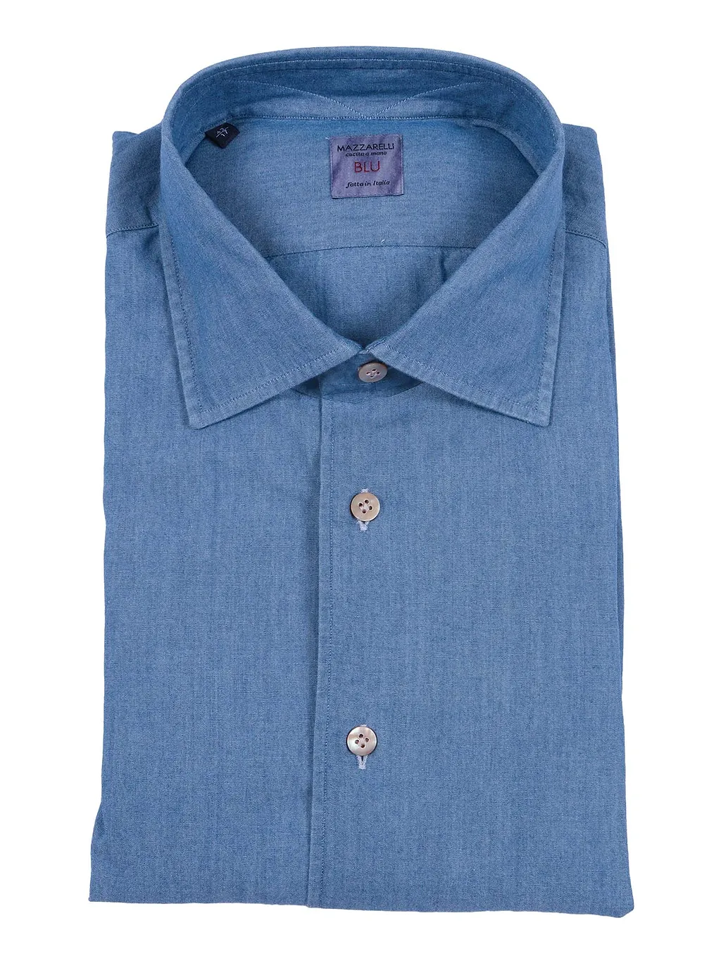 Mazzarelli Camicie Camicia In Cotone Denim Slim Fit