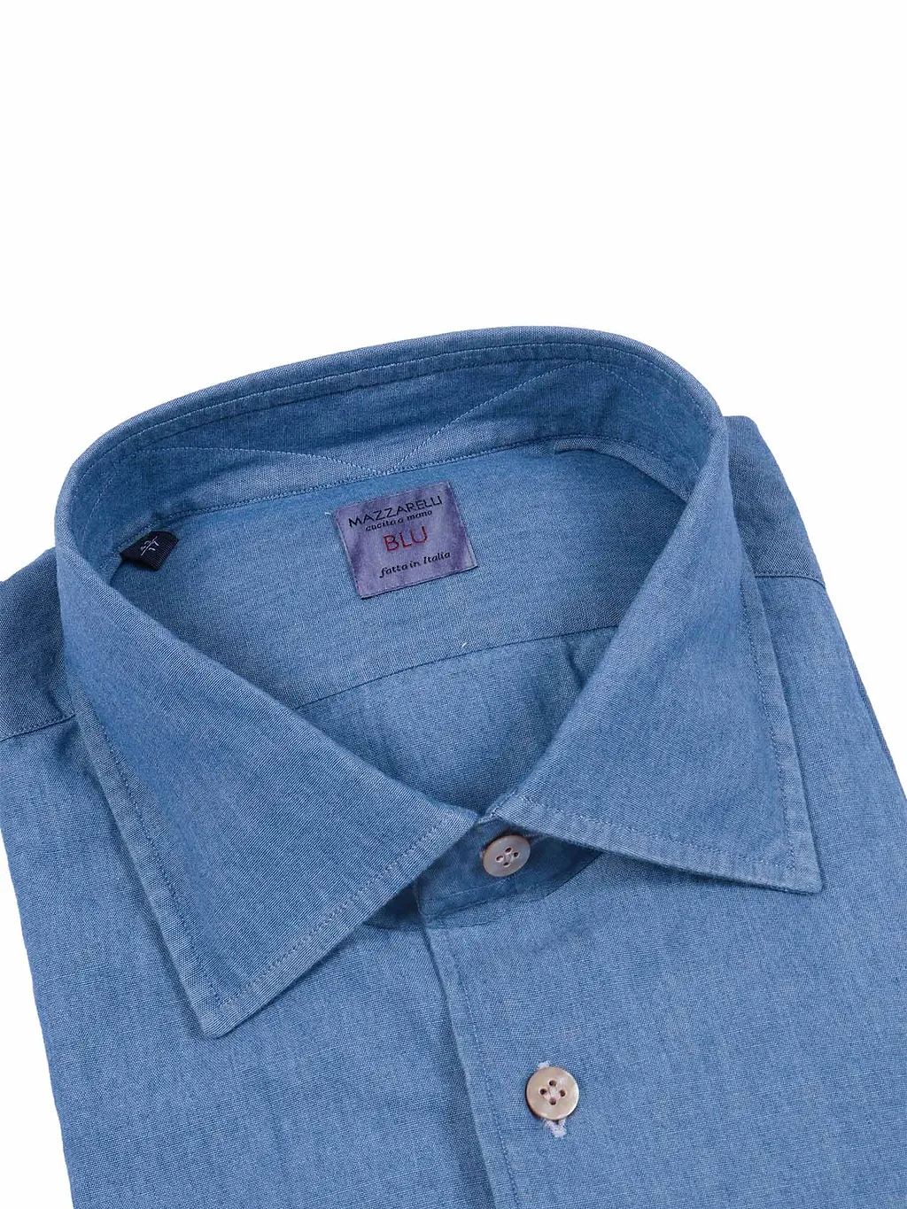 Mazzarelli Camicie Camicia In Cotone Denim Slim Fit