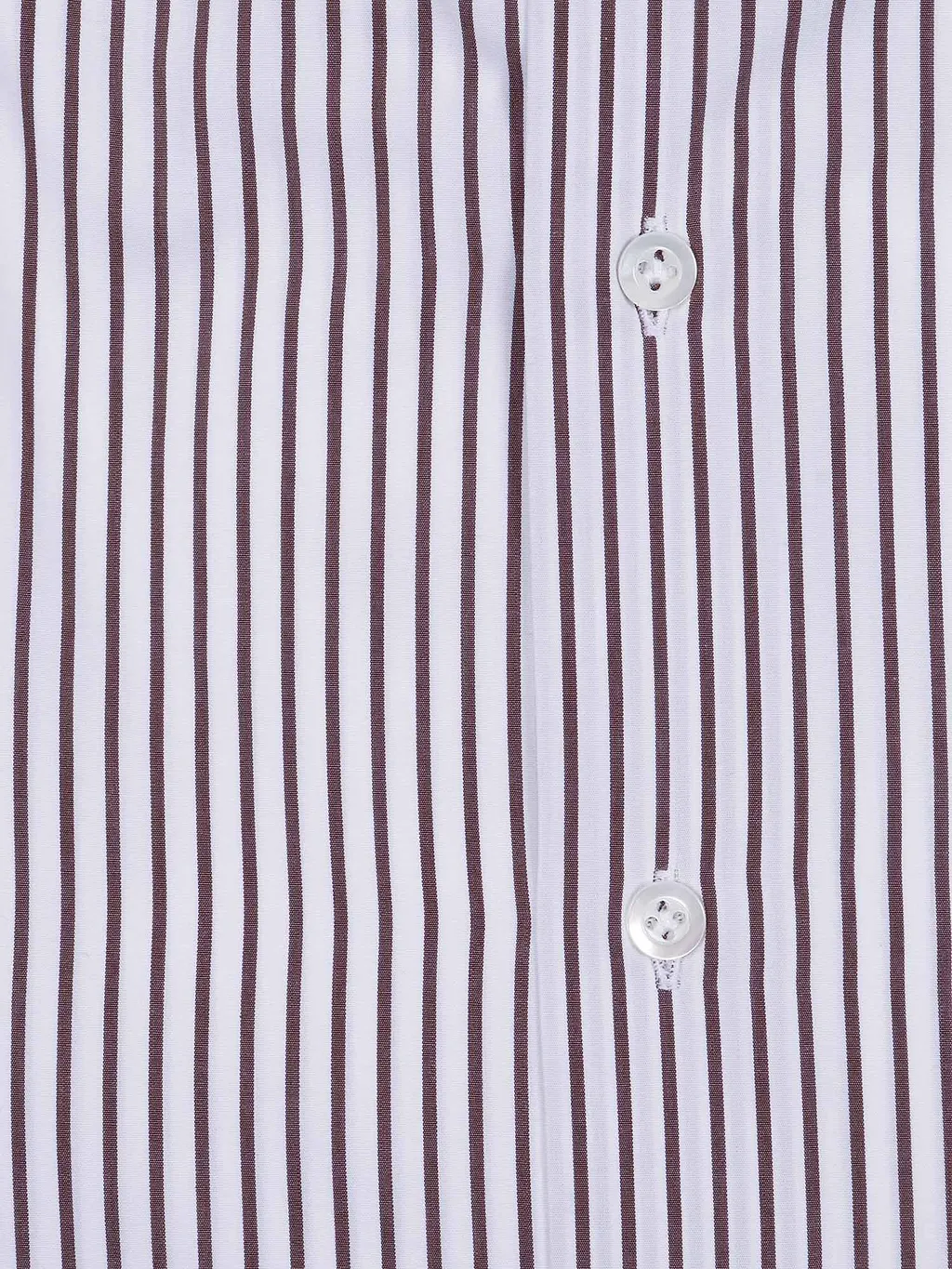 Mazzarelli Camicie Camicia In Cotone A Righe Marrone E Bianca Slim Fit