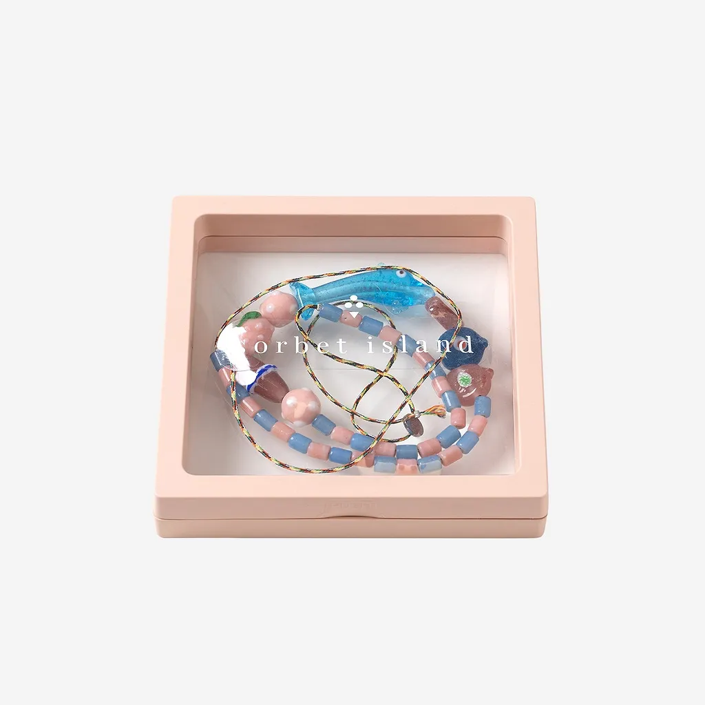 Sorbet Island Necklace With Dolphins And Glass Beads
