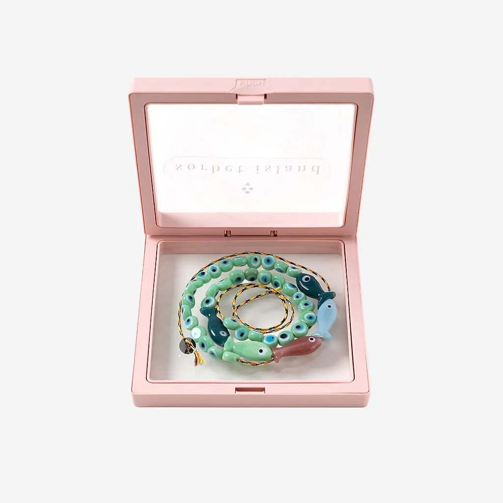 Sorbet Island Fabric And Glass Bead Necklace