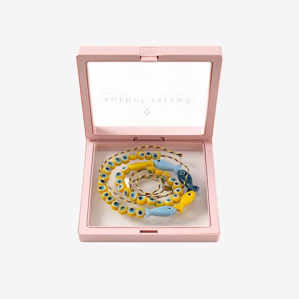 Sorbet Island Fabric And Glass Bead Necklace