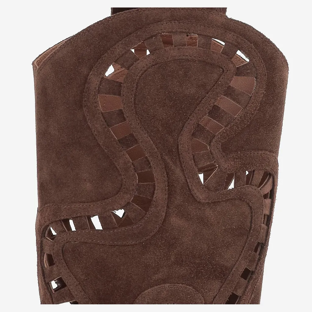 Sartore Suede Boots With Cut Out Details