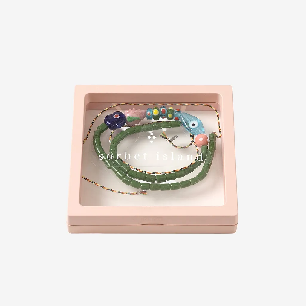 Sorbet Island Necklace With Fish And Glass Beads