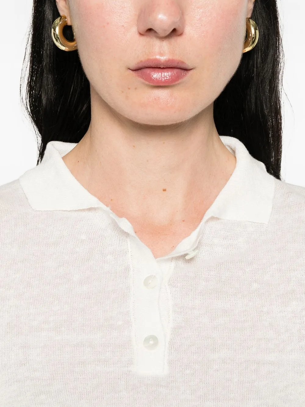 Base Linen And Cotton Blend Polo Shirt