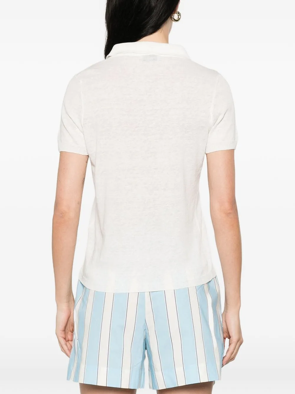 Base Linen And Cotton Blend Polo Shirt