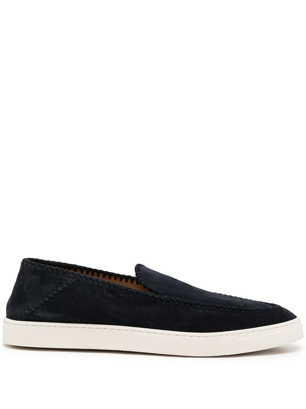 Giorgio Armani Leather Slip On Sneakers