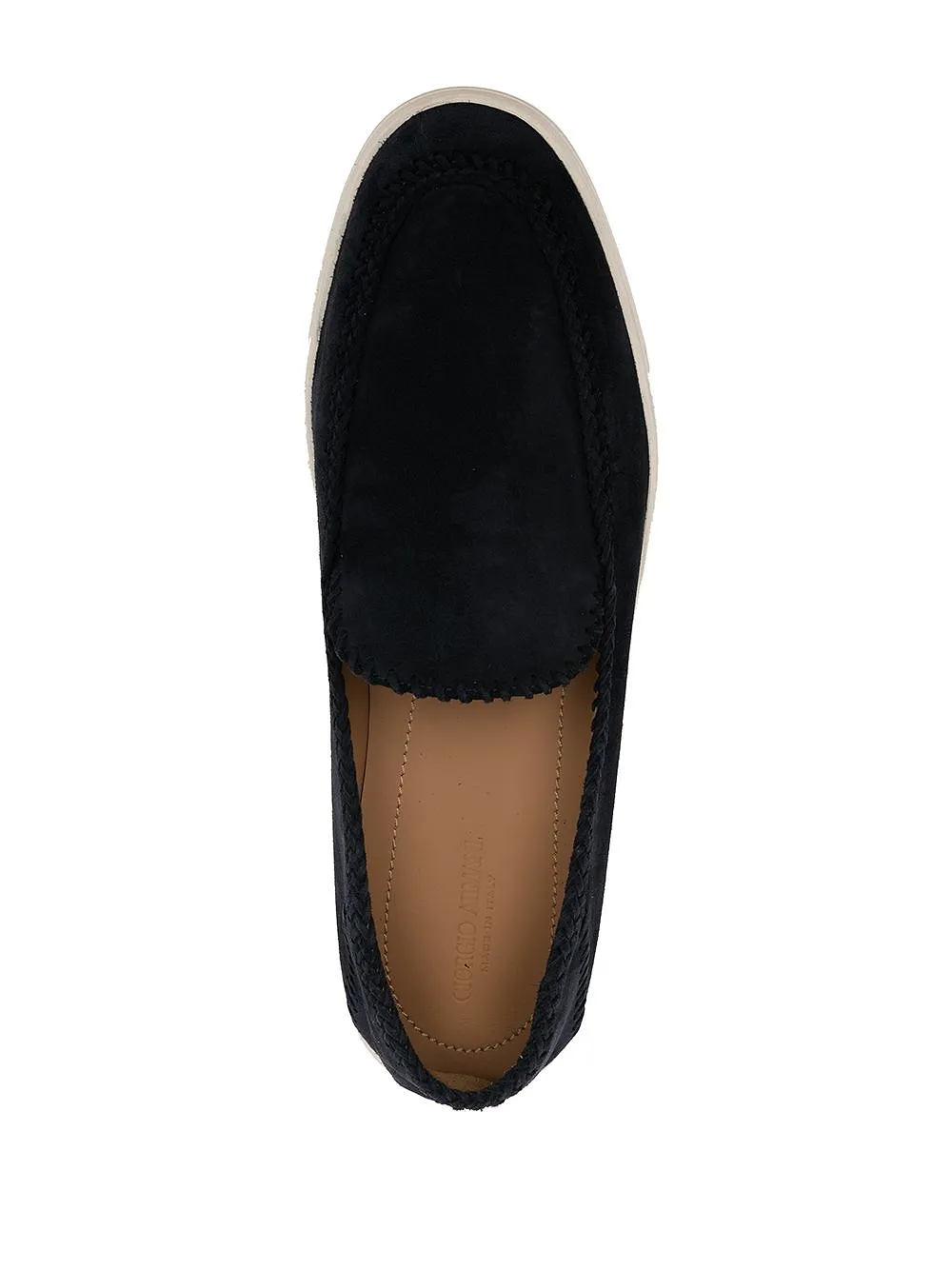 Giorgio Armani Leather Slip On Sneakers