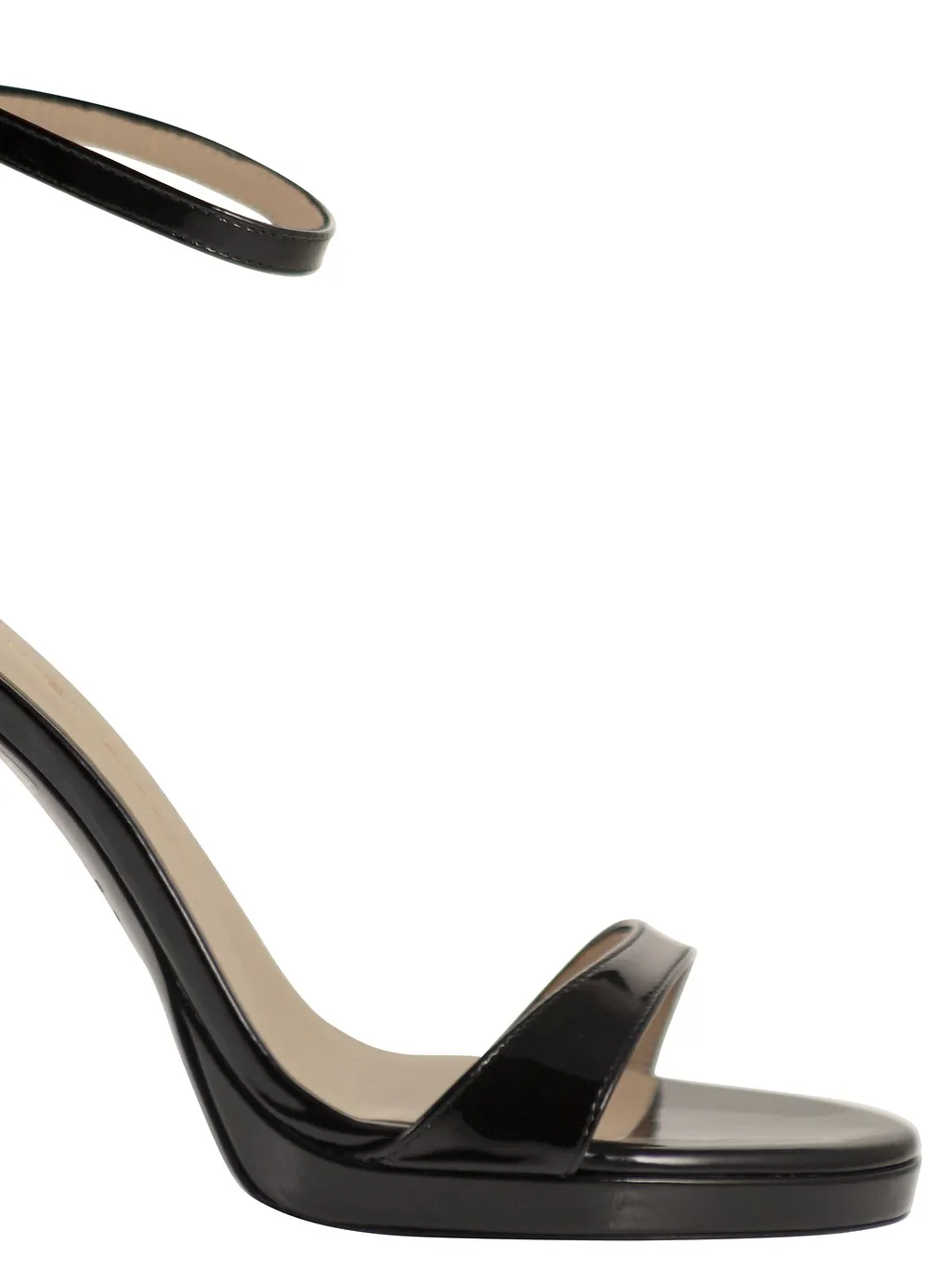 Stuart Weitzman Shiny Leather Platform Sandals With Stiletto Heel