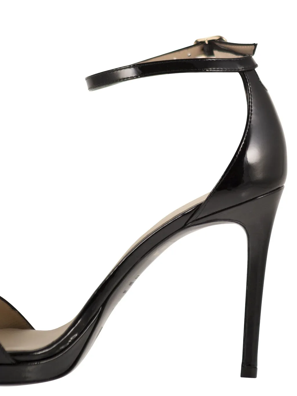 Stuart Weitzman Shiny Leather Platform Sandals With Stiletto Heel