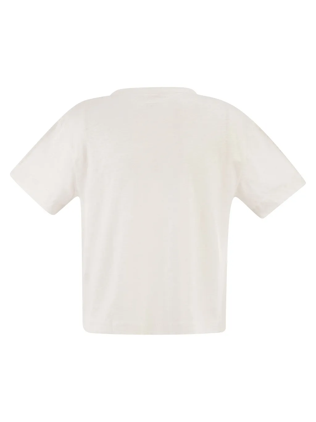 Majestic Stretch Linen T Shirt With V Neck