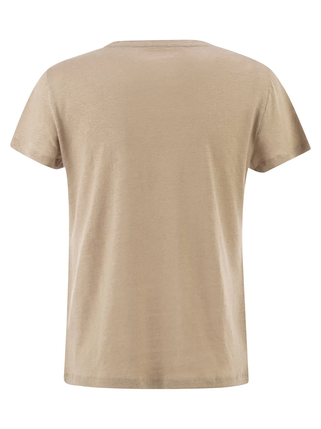 Majestic Stretch Linen T Shirt With Round Neckline