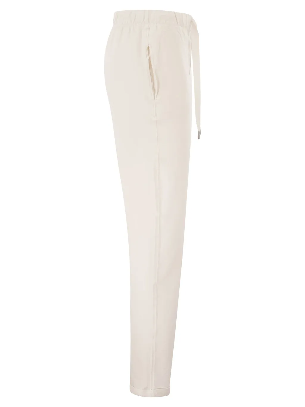 Majestic Stretch Viscose Jogger Trousers With Drawstring Waist