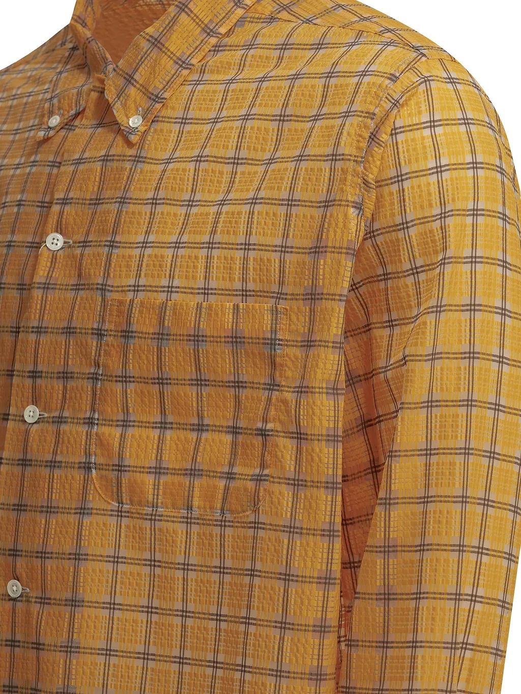 Beams Plus Casual Shirt Open Db Nylon Airy Plaid