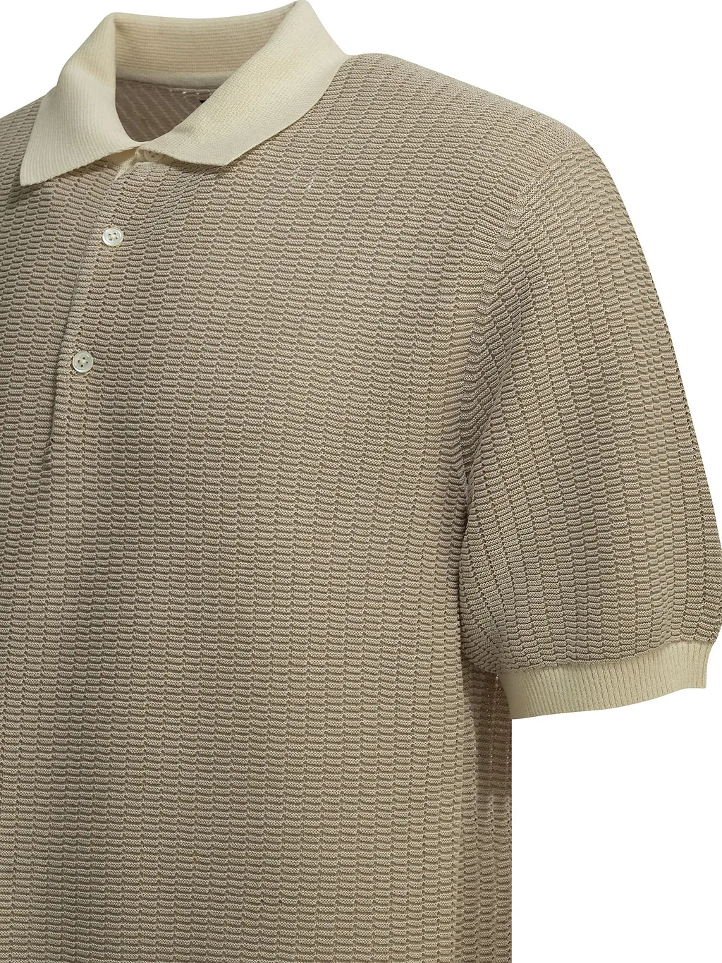Beams Plus Polo Shirt With Buttons Made Of Washi Yarn