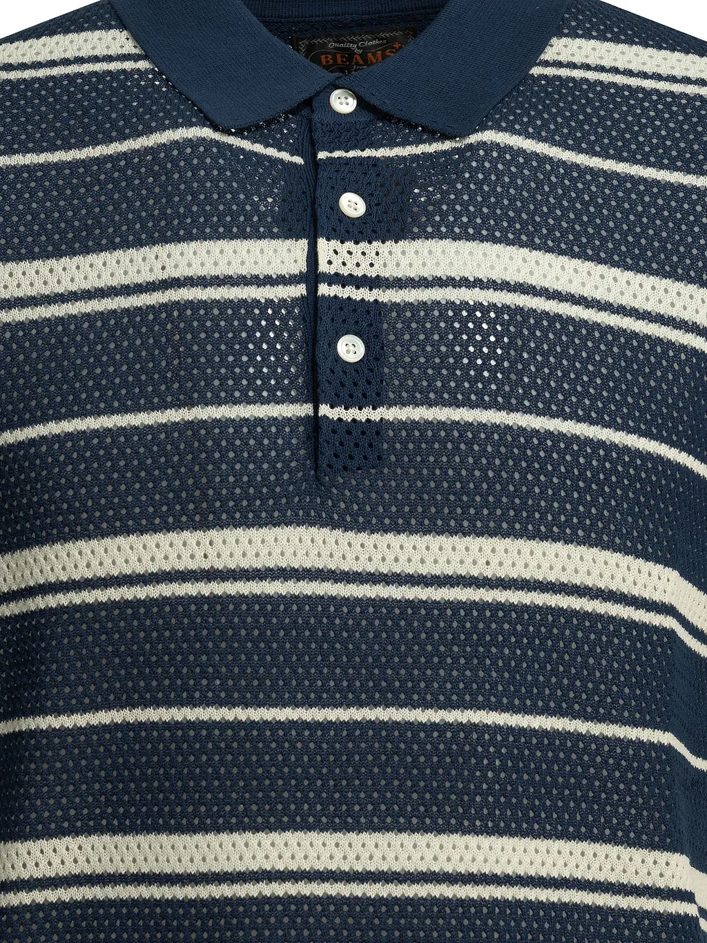 Beams Plus Striped Button Down Polo Shirt