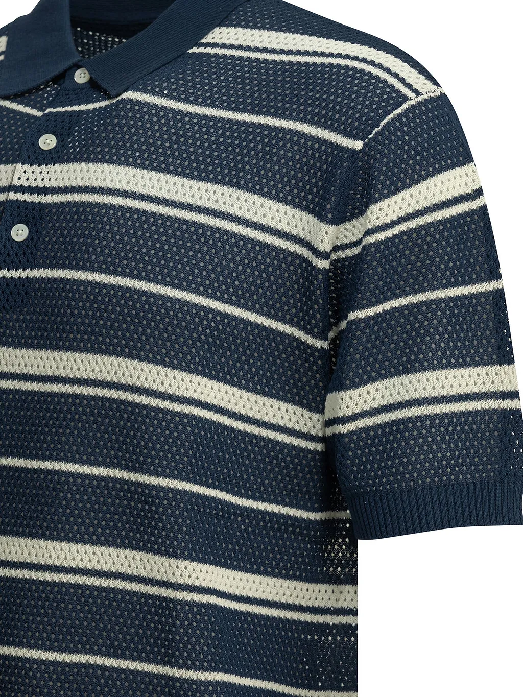 Beams Plus Striped Button Down Polo Shirt