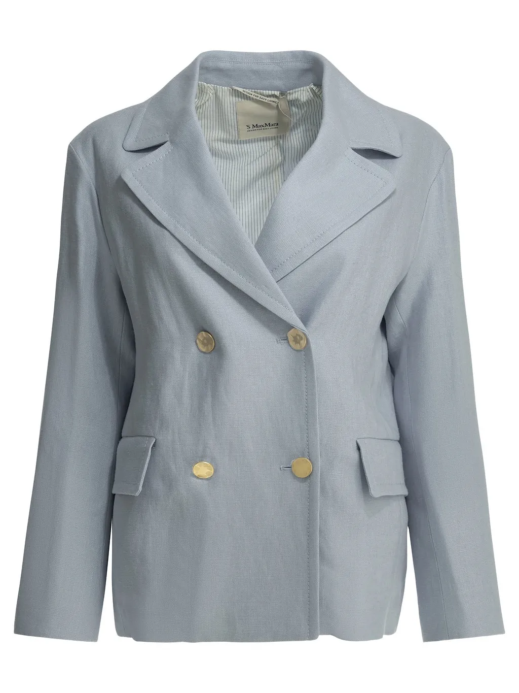 Max Mara S Linen Double Breasted Blazer