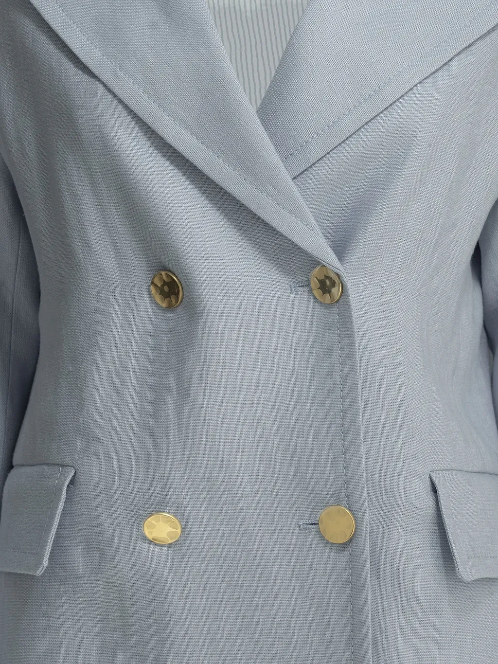 Max Mara S Linen Double Breasted Blazer