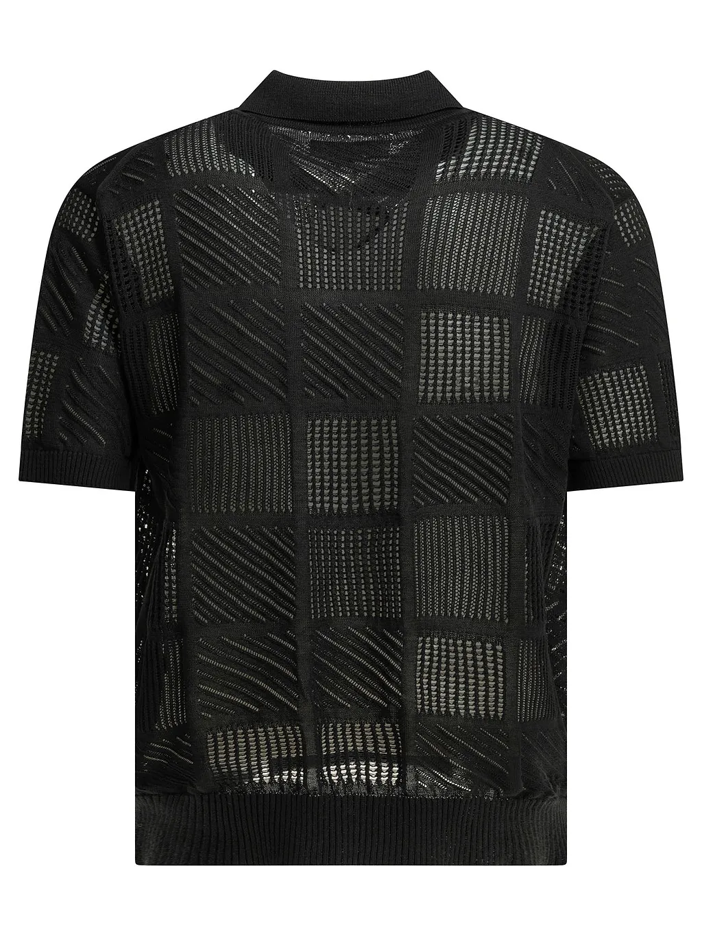 Beams Plus Textured Knit Button Down Polo Shirt