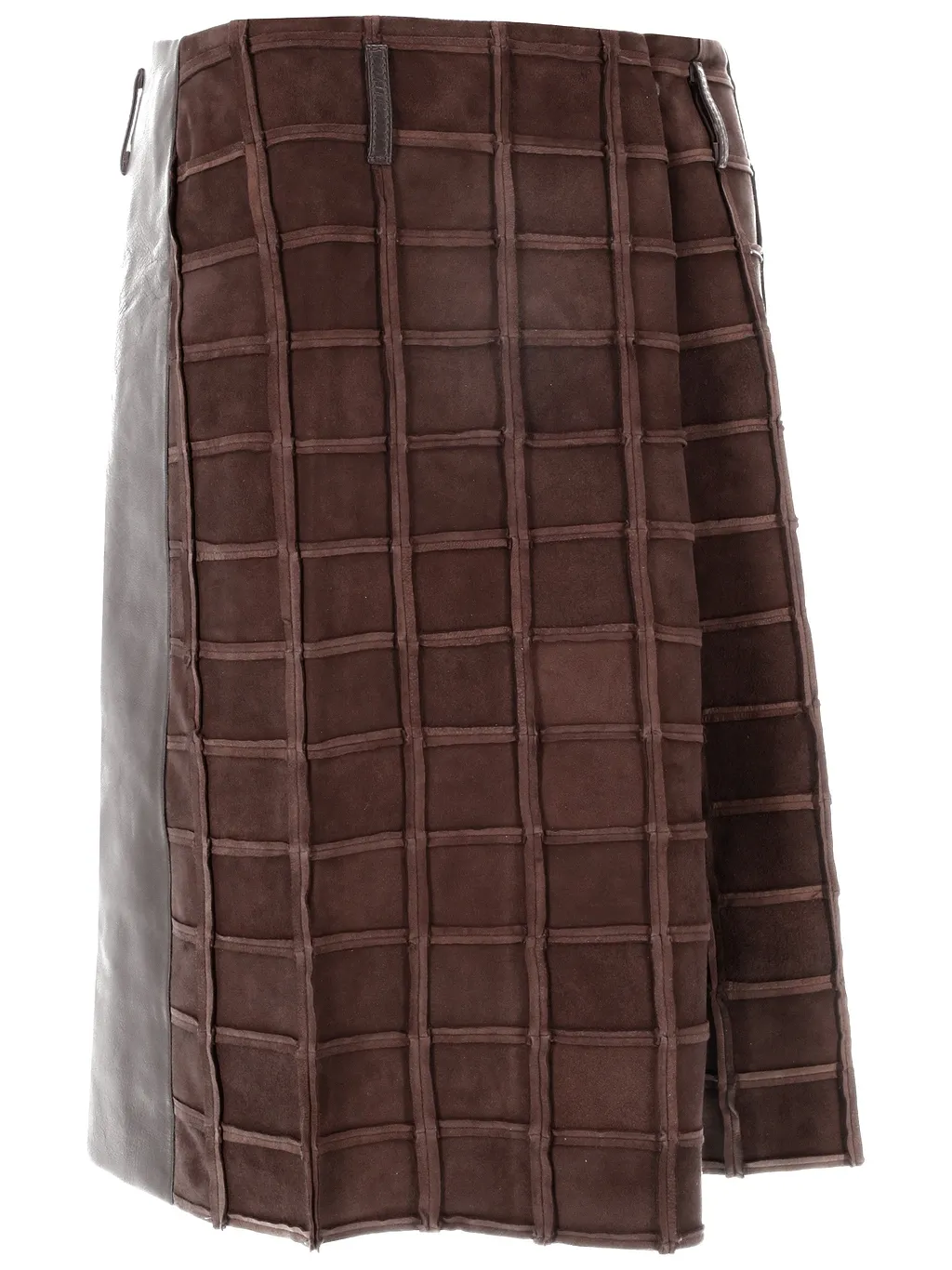 Niccolò Pasqualetti Piega Skirt Square Suede Patchwork