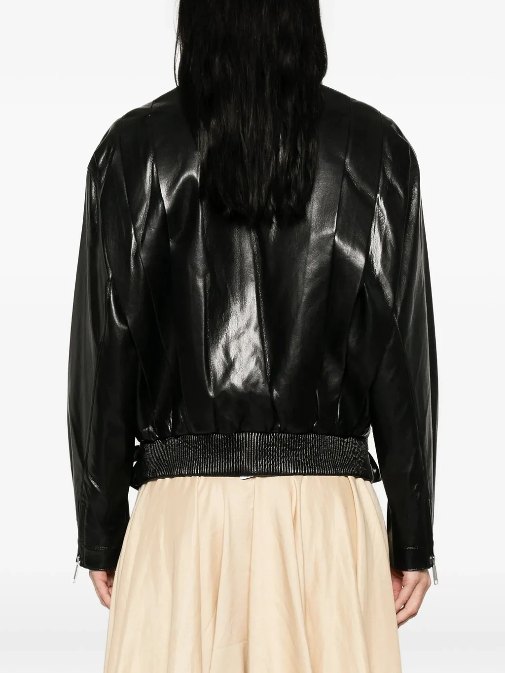 Self Portrait Black Faux Leather Biker Jacket