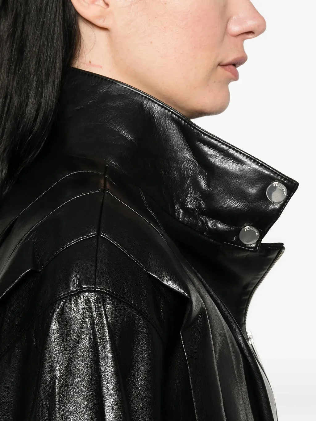 Self Portrait Black Faux Leather Biker Jacket