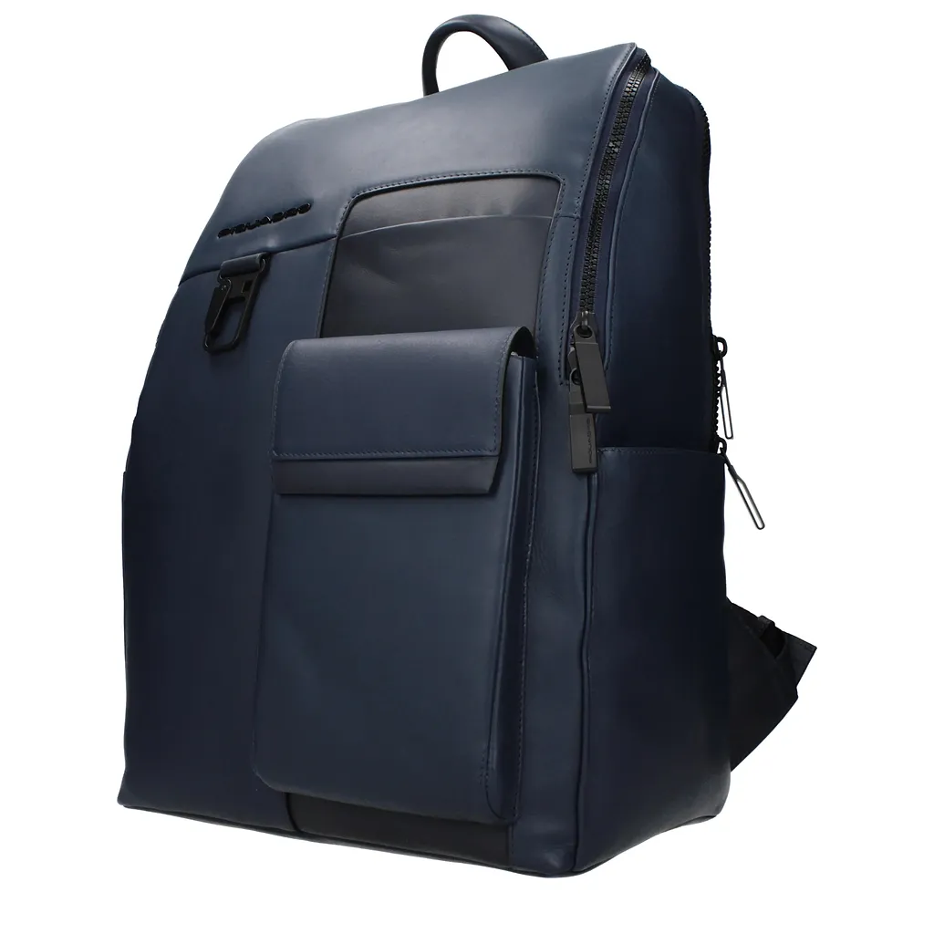 Piquadro Backpacks And Bags Man Leather Blue