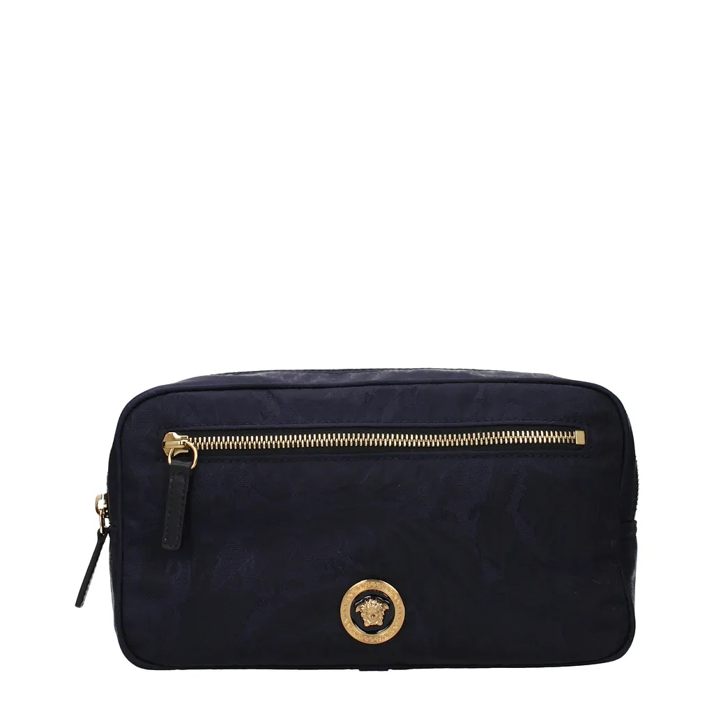 Versace Bags And Belt Bags Man Fabric Blue/Navy Blue
