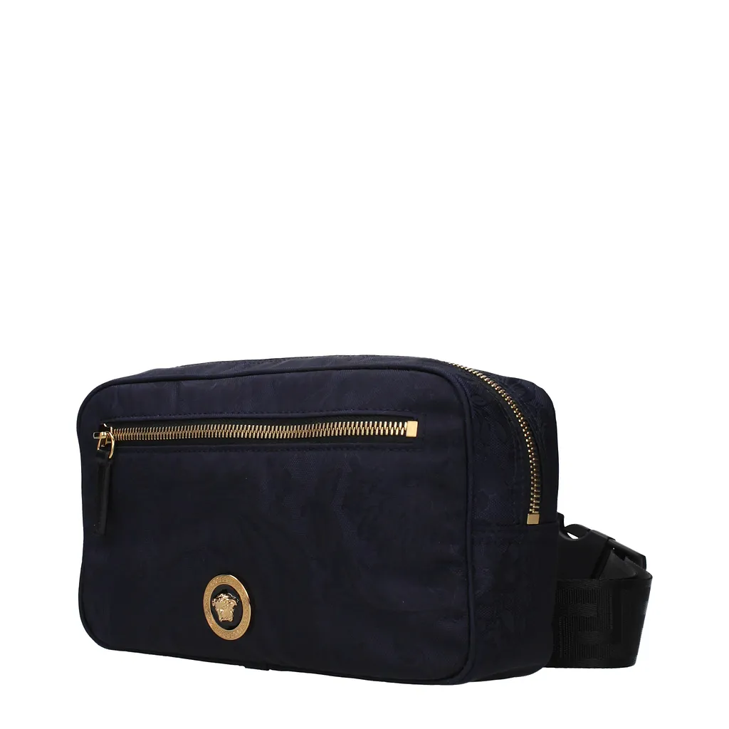 Versace Bags And Belt Bags Man Fabric Blue/Navy Blue