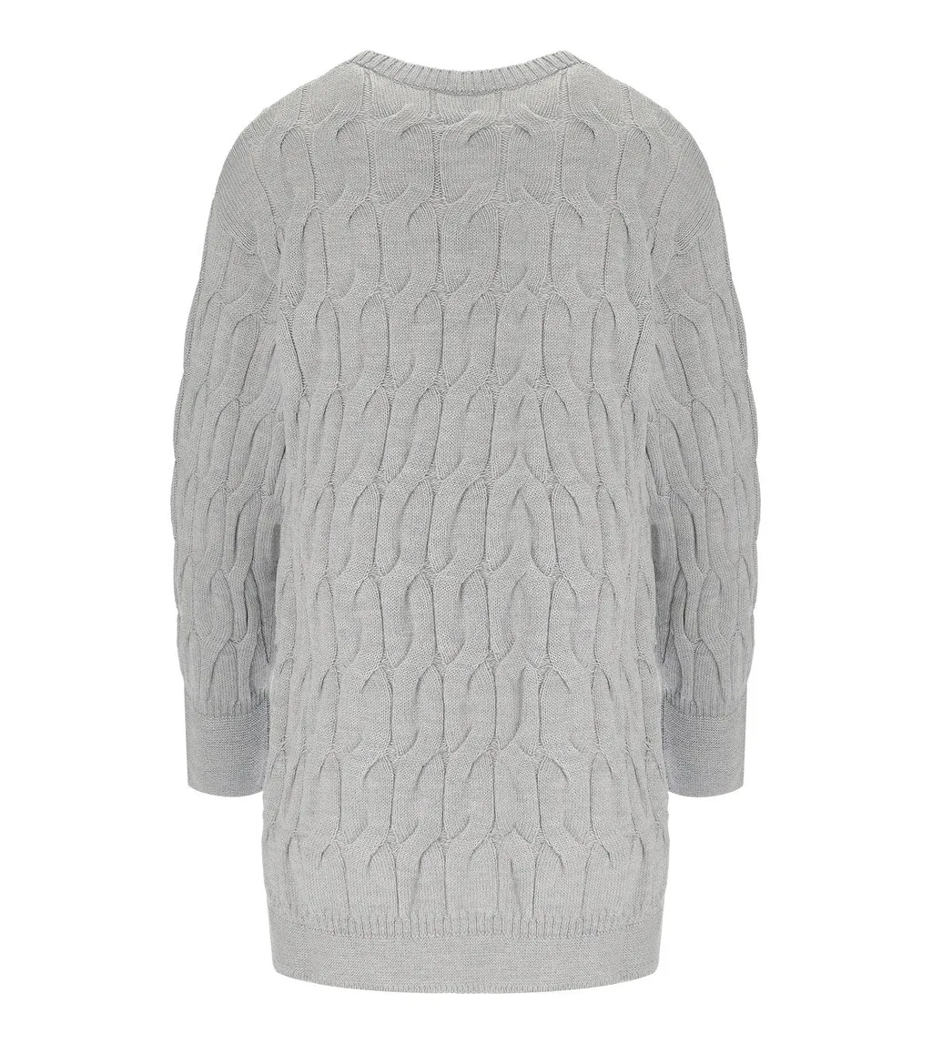 Mm Max Mara Quid Grey Crewneck Jumper