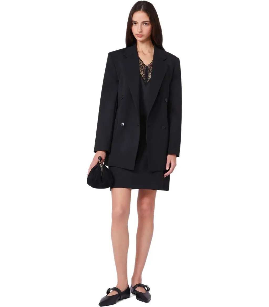 Max Mara Weekend Veloce Black Double Breasted Blazer