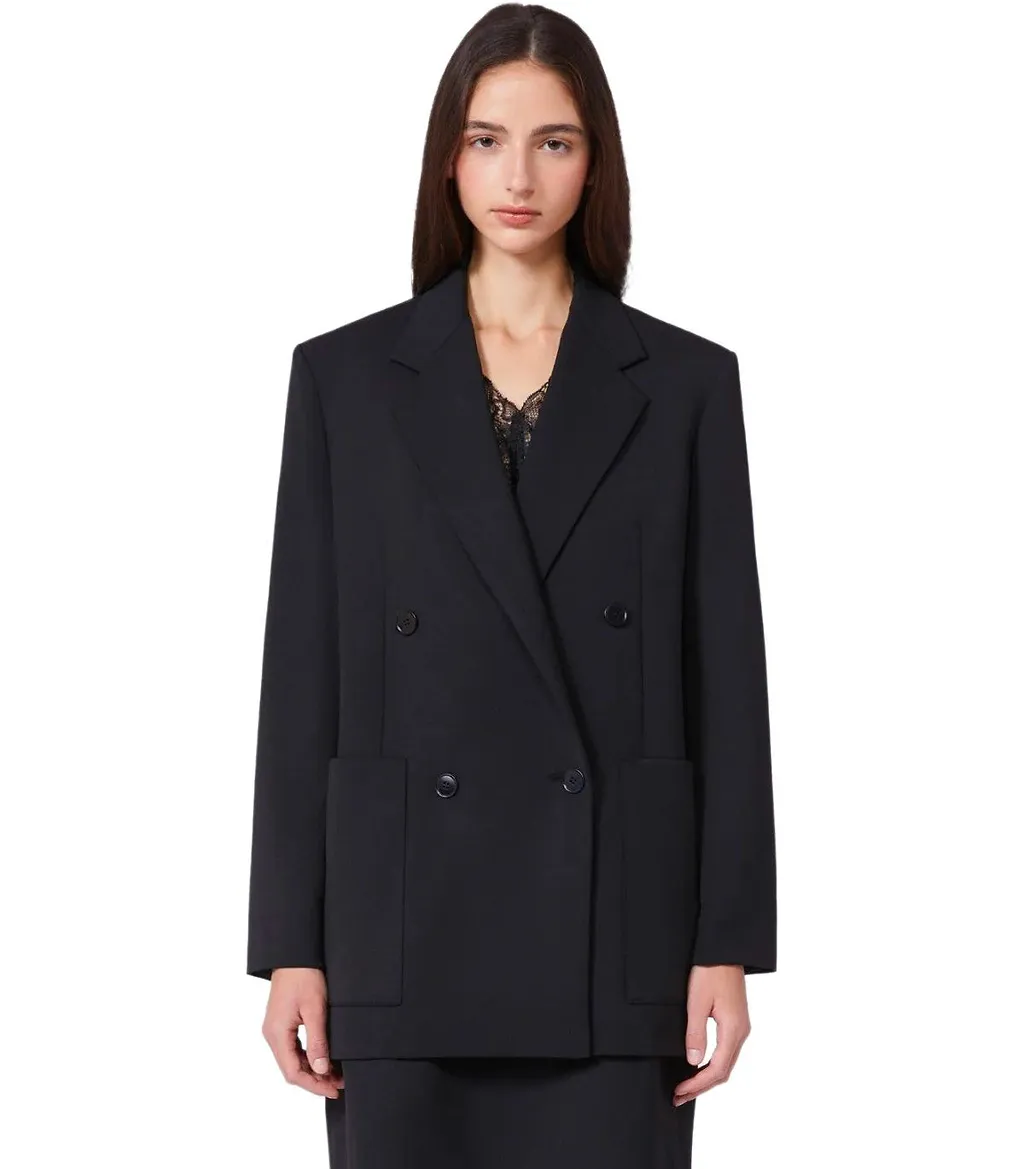 Max Mara Weekend Veloce Black Double Breasted Blazer