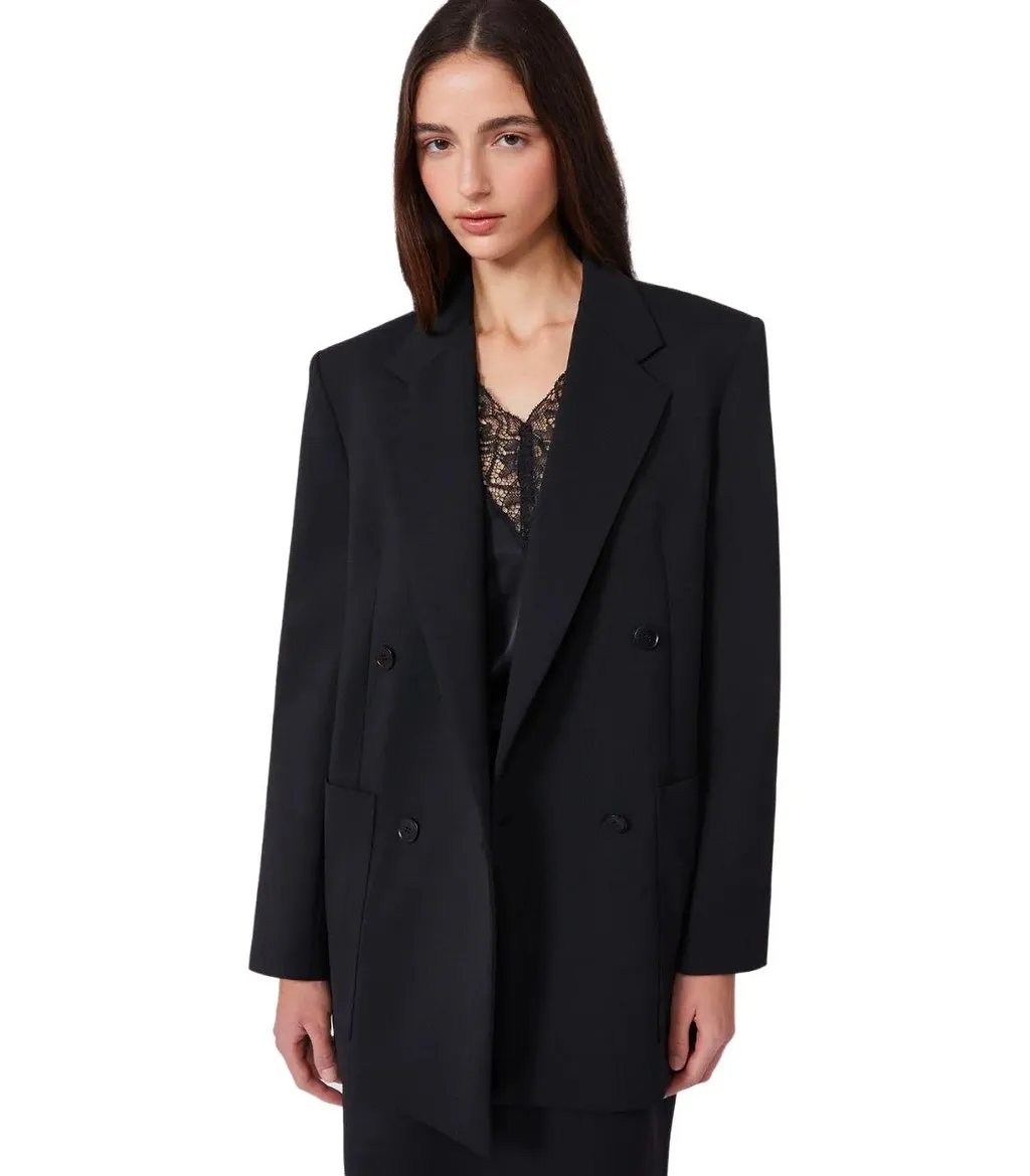 Max Mara Weekend Veloce Black Double Breasted Blazer