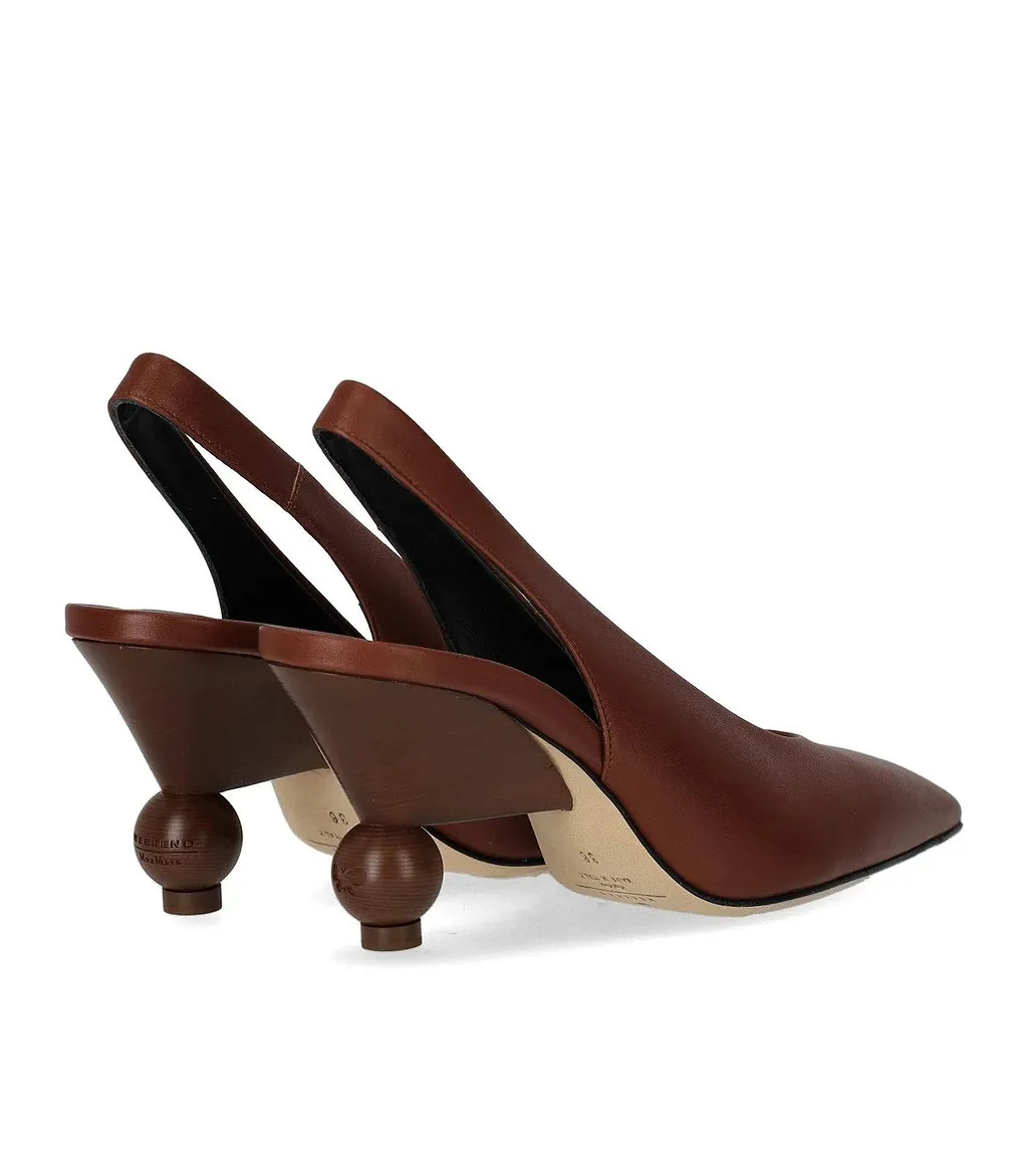 Max Mara Weekend Arito Brown Slingback Pump