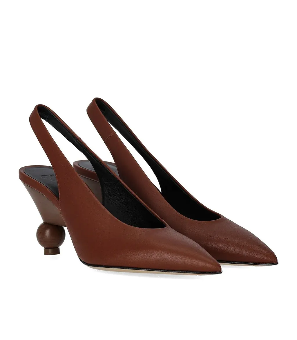 Max Mara Weekend Arito Brown Slingback Pump